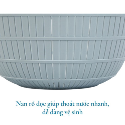 Bộ Thau Rổ Nhựa Đa Năng Cao Cấp Yoko Inochi Nhật Bản - Kháng khuẩn khử mùi đảm bảo an toàn vệ sinh thực phẩm - Chính Hãng ( Tặng kèm khăn lau pakasa)