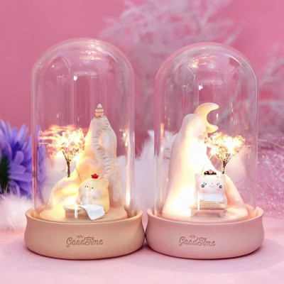 Hộp Trang Trí Mèo Hoàng Gia Trong Lồng Kính Có Đèn - Trang trí nhà cửa - Art House