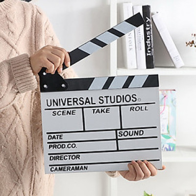 Bảng clapper board quay phim 30 x 27 cm màu trắng