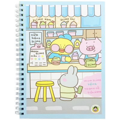Sổ Tay Lò Xo A5 Kẻ Ô Vuông 100 Trang 100gsm - Cô Tiên Xanh - Cửa Hàng Slime