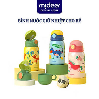 Bình nước giữ nhiệt cho bé có ống hút, quai đeo đi học Mideer Vacuum Insulated Bottle
