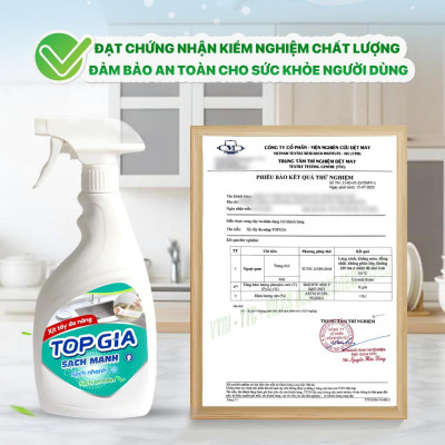 Combo 3 chai xịt tẩy đa năng TOPGIA 500ml: làm sạch vết bẩn, khử mùi, kháng khuẩn hiệu quả.