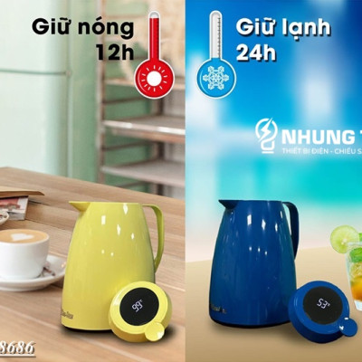 Phích Giữ Nhiệt Rạng Đông 1045N3.E - Dung Tích 1L - Hiển Thị Nhiệt Độ Thông Minh - Màu Random - Có Video