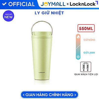 Ly Giữ Nhiệt LocknLock Bucket One Touch LHC3345 550ml, Hàng Chính Hãng, Quai Xách Tiện Lợi - JoyMall