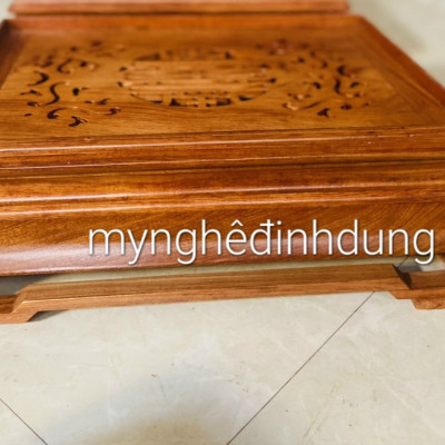 Khay trà chè cung đình để bộ ấm chén bằng gỗ  hương kt 26x36x12cm 