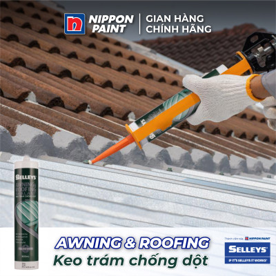 Keo trám chống dột SELLEYS AWNING AND ROOFING ngoại thất dành cho mái nhà/ mái hiên màu đen/ xám 300ml