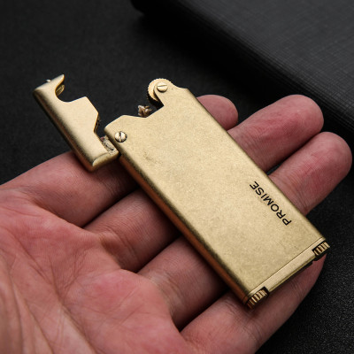 Vỏ Hột Quẹt Bật Lửa Xăng Đá Promise BNC-007Y Kiểu Dáng Độc Lạ Siêu Mỏng Cao Cấp - Dùng Xăng Bấc Đá