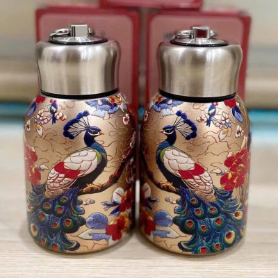 Bình Giữ Nhiệt Mini Con Công Sang Chảnh 300ml Lõi Inox Cao Cấp - Giữ Nhiệt Lâu, Dùng Đi Học Đi Làm - HÀNG CHÍNH HÃNG MINIIN