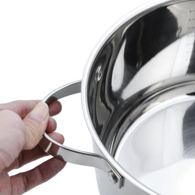 Bộ 3 nồi inox 304 cao cấp 5 đáy Kalpen Lermat L1 size 16,20,24cm hàng chuẩn Đức - Hàng chính hãng