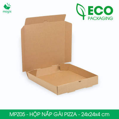 MPZ05 - 24x24x4 cm - 60 Hộp nắp gài pizza đa dụng - Hộp nắp gập, hộp carton gói hàng, hộp quà