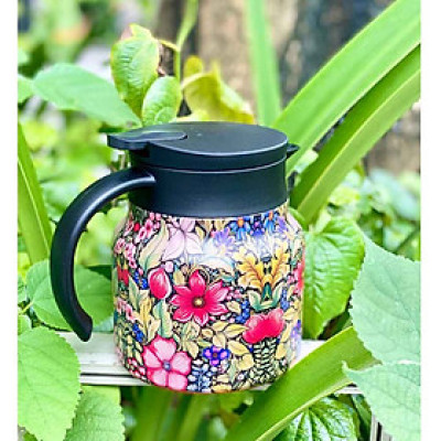 Ấm giữ nhiệt kèm lõi lọc họa tiết hoa lá MAGRACE  800ml hàng chính hãng