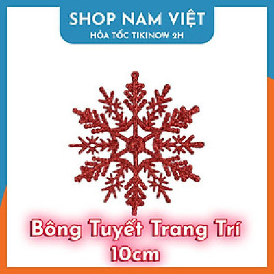 Set 5 Bông Tuyết 10cm Lấp Lánh Trang Trí Cây Thông Giáng SInh