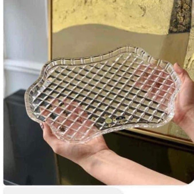 Đĩa pha lê Bohemia Diamond Cut 30.5cm Hàng chính hãng