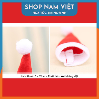 Khăn Bọc Muỗng Đũa Bàn Ăn Hình Nón Giáng Sinh