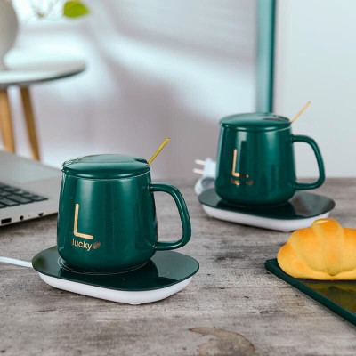 Cốc hâm nóng đồ uống   ,đa năng  ,kèm đế  và thìa mạ vàng cao cấp có hộp đựng sang trọng , có  thể làm quà tặng cho bạn bè người thân