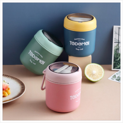 Bình Ủ Cháo Cốc Đựng Cháo Giữ Nhiệt Tedemei Chất Liệu Inox 304 Kèm Thìa Dung Tích 530ml