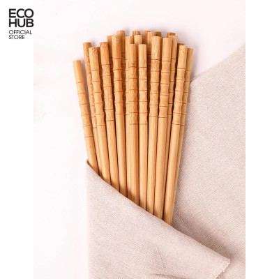 Đôi đũa tre tự nhiên ECOHUB dài 24cm (Bamboo Chopsticks)| EH069