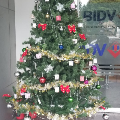 Cây thông noel màu xanh cao 2m4 - Tán dày và đẹp, cây thông chắc chắn và dể tháo lắp