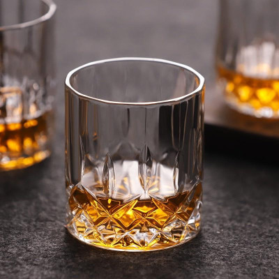 Cốc thủy tinh hình trụ Heodecor C09, ly thủy tinh họa tiết phong cách Châu Âu