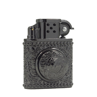 Vỏ Hột Quẹt Bật Lửa Gas Đá 1804-26 Họa Tiết Vòng Xoay 12 Con Giáp Độc Đáo - Hàng Full Hộp