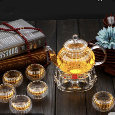 ẤM PHA TRÀ THỦY TINH CAO CẤP HOA CÚC - ANTH677