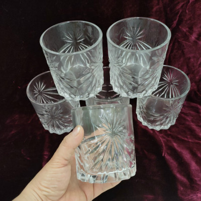 BỘ 6 LY THỦY TINH UỐNG NƯỚC CAO CẤP HOA VĂN SANG TRỌNG - VD59