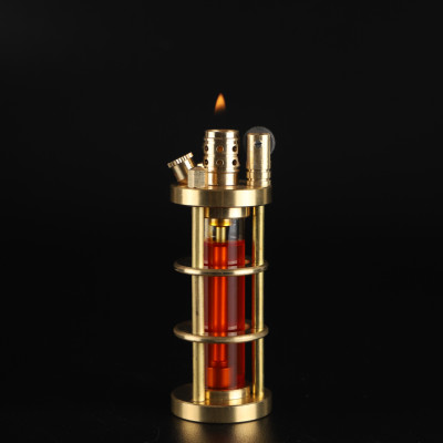 Vỏ Hột Quẹt Bật Lửa Xăng Đá TC17 Thủ Công Làm Bằng Đồng Nguyên Chất Trong Suốt Thiết Kế Tinh Tế, Sang Trọng