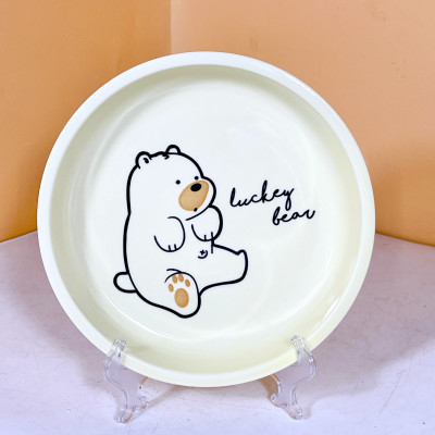 Bộ Bát Đĩa Thương Hiệu GOSU Họa Tiết Gấu Vàng Nước Men Sáng Đẹp Chất Lượng Cao