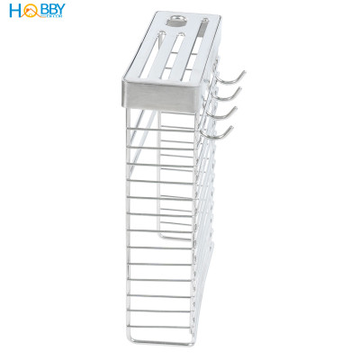 Kệ để dao kéo có móc treo khăn inox 304 dán tường Hobby home decor TD1