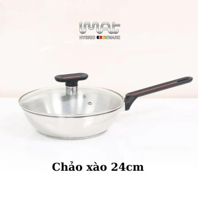 iMAT chính hãng: bộ 5 nồi chảo inox không chống dính gồm quánh 18| nồi 20| nồi 24| chảo chiên 24| Chảo xào 24cm