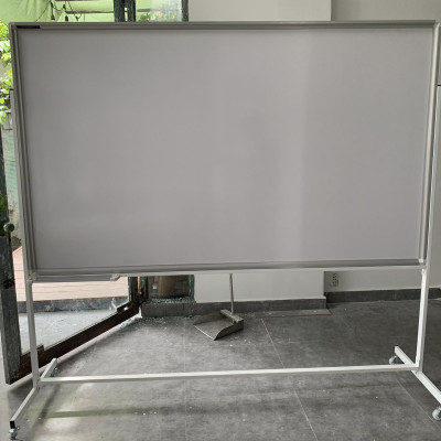 Bảng di động 1 mặt viết bút lông Poly - trắng kẻ ô ly Bavico 1,2x2.0m