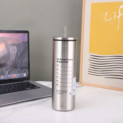 Ly Giữ Nhiệt 600ml Inox 304 Đúc Liền Khối Cao Cấp, Có Nắp Đậy Kèm Ống Hút - HÀNG CHÍNH HÃNG MINIIN