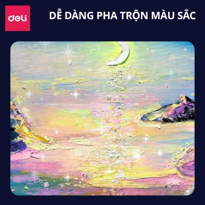 Bút Sáp Dầu Nhũ Cao Cấp Siêu Mịn Deli Màu Tươi An Toàn Cho Học Sinh Họa Sĩ Chuyên Nghiệp Sơn Dầu