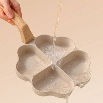  Chảo đá tình yêu chia 4 ngăn chống dính -chảo đá chiên trứng cán gỗ dùng cho bếp từ,ga,hồng ngoại - HÀNG CHÍNH HÃNG MINIIN
