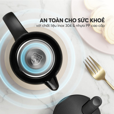 Bình giữ nhiệt 900ml Elmich EL8299, Hàng chính hãng, inox 304, có lõi lọc pha trà, cà phê - JoyMall