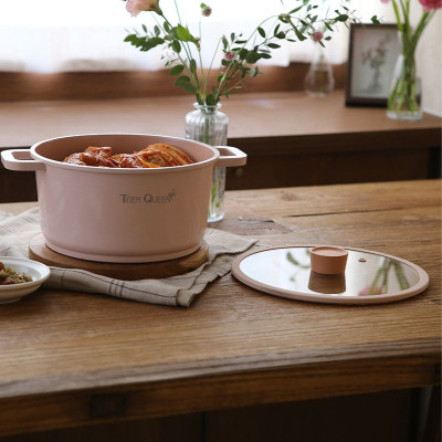 Nồi hầm Ceramic từ tính Tiger Queen CWCP-24CH - Màu hồng hoa anh đào [24cm - 5.18L] - Chính hãng