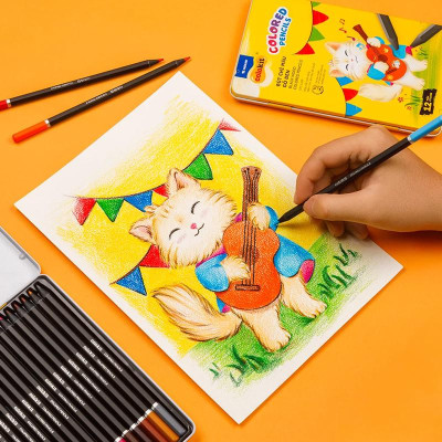 Hộp 24 Bút Chì Gỗ Đen Black Wood Colored Pencils - Colokit CPC-C030