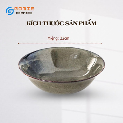 Bát Tô Loe Men Rêu D22 - Gốm Sứ Cao Cất Bát Tràng