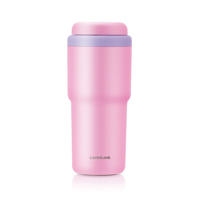 Ly giữ nhiệt LocknLock 480ml Daily Macaron Tumbler màu hồng LHC3292PIK, Hàng chính hãng thép không gỉ 316L - JoyMall