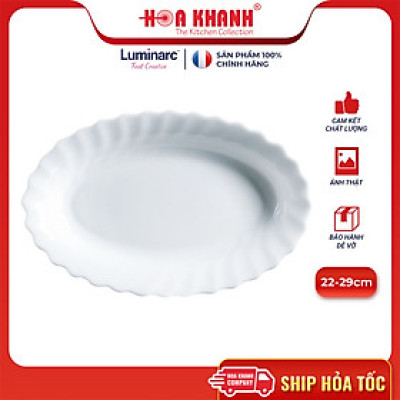 Đĩa Thủy Tinh Oval Diwali Trianon Trắng 29cm - N3654
