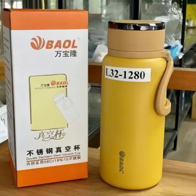 Bình giữ nhiệt nóng lạnh cao cấp BAOL WL32 inox304 có quai xách sang trọng dung tích 1280ml (Tặng kèm quà tri ân)- Hàng chính hãng