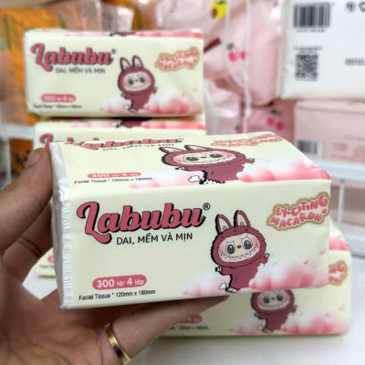 Phụ kiện nhà bếp -Combo 10 bịch giấy ăn Labubu 300 tờ  - 4 lớp / 1 gói siêu mềm mại siêu dai tiết kiệm và an toàn