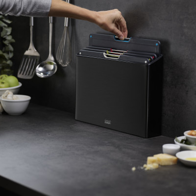 Joseph Joseph - Bộ thớt cao cấp Folio Steel 4-piece Chopping Board Set Black 001204