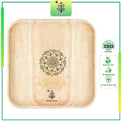 Đĩa khay gỗ vuông Size trung Gỗ Đức Thành 22141 - Đựng Đồ Ăn | Trang Trí | Chụp Hình | Decor | Đạt tiêu chuẩn xuất khẩu
