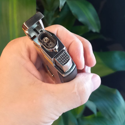 Vỏ Hột Quẹt Bật Lửa Gas  COB-160 Khò 2 Tia Mạnh Mẽ Nhìn Rõ Lượng Gas - Nhiều Màu