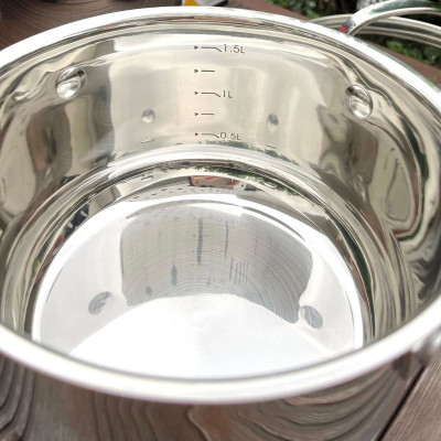 Bộ 3 nồi inox 304 cao cấp 5 đáy Kalpen Lermat L1 size 16,20,24cm hàng chuẩn Đức - Hàng chính hãng