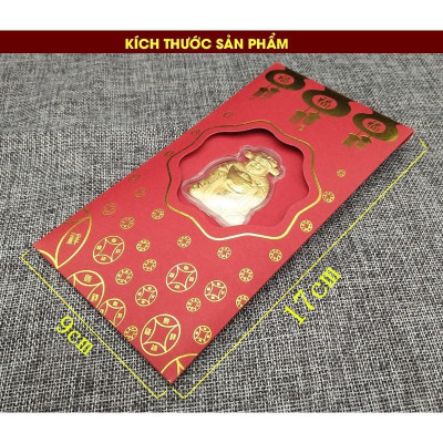 Bao Lì Xì Thần Tài Trang Trí Ngày Tết ất Tỵ, Phong Bao Lì Xì Màu Đỏ Với Hình Thần Tài Mạ Vàng Quà Tặng Tết Nguyên Đán