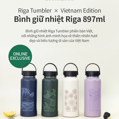 Bình giữ nhiệt Lock&Lock x Việt Nam phiên bản đặc biệt 897ml LHC4160 kèm cọ rửa và ống hút đầu Silicone - JoyMall