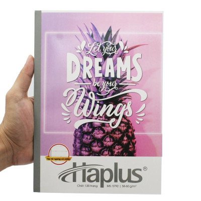 Combo 5 Tập Chill Kẻ Ngang Có Chấm 120 Trang ĐL 58-60g/m2 - Haplus 5792 (Mẫu Màu Giao Ngẫu Nhiên)