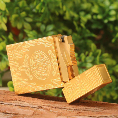 Vỏ Hột Quẹt Bật Lửa Gas Đá S.T Upon D23V Thiết Kế Họa Tiết Hoa Văn Độc Đáo - Dùng Gas Đá Cao Cấp